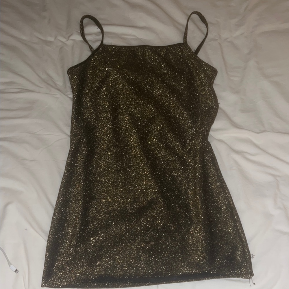 Sparkling Gold Mini Dress Size Large 8/10